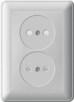 Розетка 2-м СП W59 16А IP20 без заземл. защ. шторки в сборе черн. бархат SE RS16-254-68