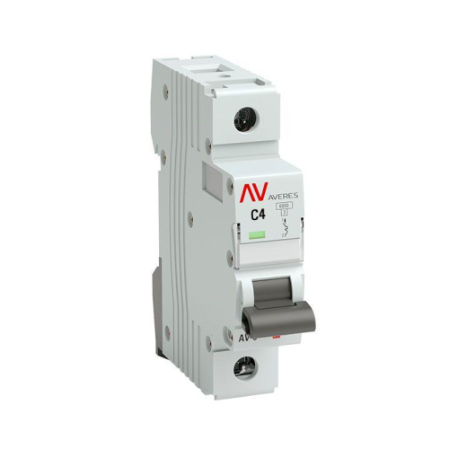 Выключатель автоматический модульный 1п C 4А 10кА AV-10 AVERES EKF mcb10-1-04C-av
