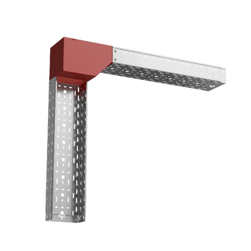 Угол для лотка вертикальный внешний R 100х150мм с разворотом трассы на 90град. "ПЛЮС" HD85 КМ PL18469