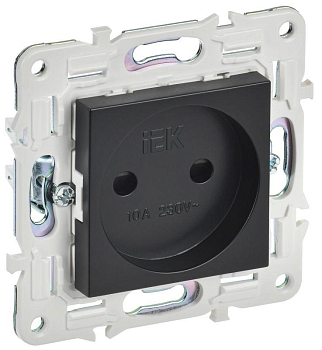 Розетка SKANDY 10А без заземл. защ. штроки SK-R01Bl черн. IEK SK-R13-10-K02