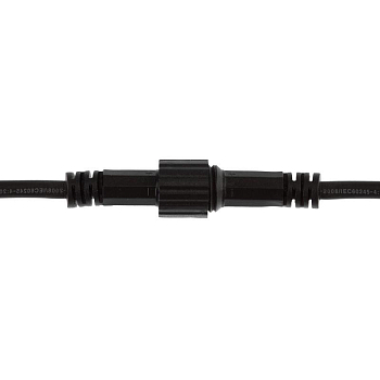 Коннектор с проводами папа-мама 2 pin черн. каучук Neon-Night 315-436