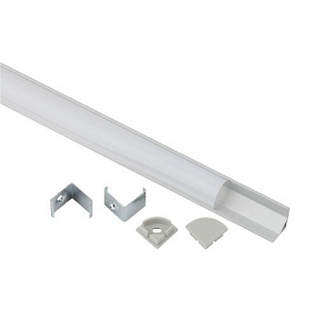 Комплект с угловым анодированным профилем 1616R-1m 16х16мм. 1м CAB280 сереб. Эра Б0062772