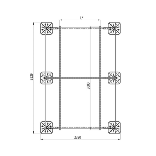 Конструкция опорная для установки оборудования TECHNORAPTOR FOOT 2000х3000 тип 1 KM-TR-F-SSEI-2000-3000-1 КМ TR0045