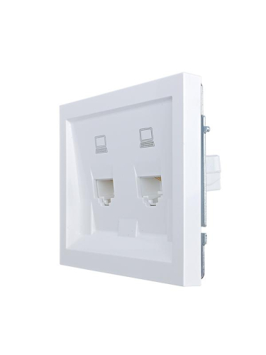 Розетка компьютерная 2-мест. ZIMA IP20 бел. LEZARD 704-0288-141