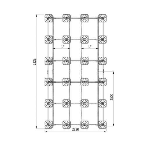 Конструкция опорная для установки оборудования TECHNORAPTOR FOOT 2500х5000 KM-TR-F-SSEI-2500-5000 КМ TR0053