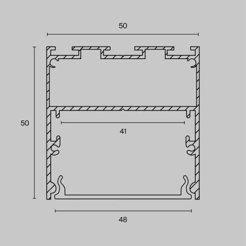 Профиль алюминиевый накладной-подвесной 50х50 Maytoni ALM-5050-S-2M