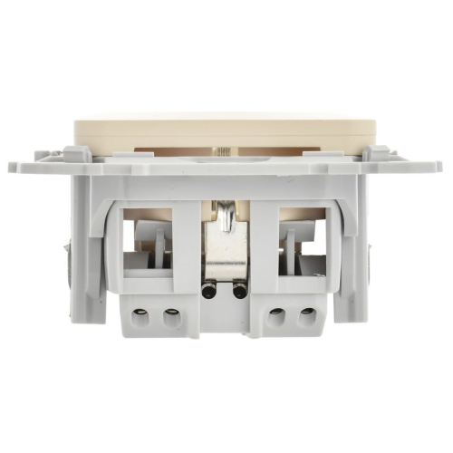 Розетка СП FLITE РС11-1-ФлСл 16А с заземл. без защ. шторок безвинтовое крепление механизм сливочный IEK FI-R11-16-1-K86