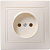 Розетка 1-м СП Кварта РС10-2-Км 10А IP20 без заземл. без защ. шторок керамика крем. IEK ERK10-K33-10-K
