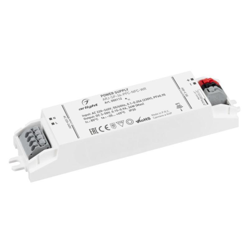 Блок питания ARJ-SP-36-PFC-NFC-WR 36Вт 3-50В 0.15-0.9А IP20 пластик Arlight 050112