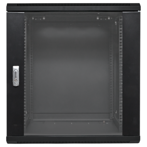 Шкаф настенный 19дюйм TERACOM PRO 12U 600600мм дверь стеклянная с замком-ручкой черн. EKF TRP-WLL-1266-40B