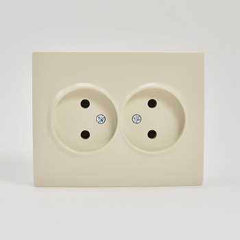 Розетка 2-м СП Karina 16А IP20 без заземл. термопласт крем. LEZARD 707-0300-128B