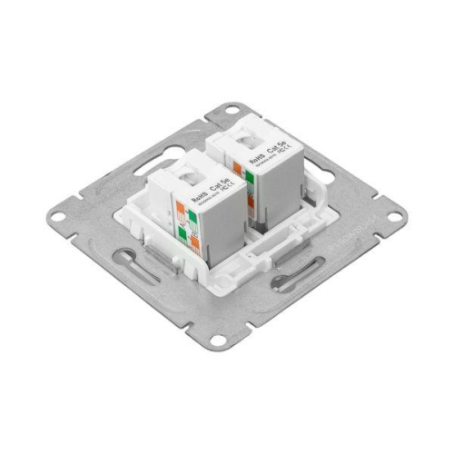 Розетка компьютерная 1-м СП Эпика RJ45 кат.5 механизм алюм. EKF UP1-SOA-RJ45-5