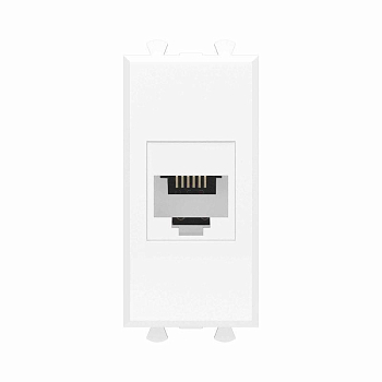 Розетка телефонная 1мод. Avanti "Белое облако" RJ12 без шторок модульная механизм DKC 4400611
