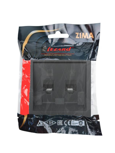 Розетка компьютер+телефон СП ZIMA IP20 черн. бархат LEZARD 704-4288-143