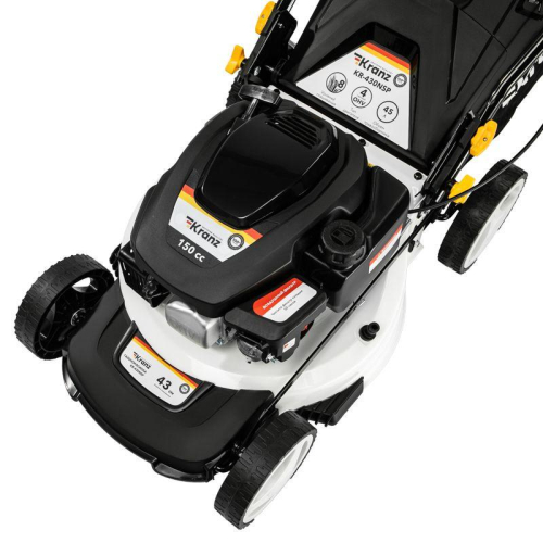 Газонокосилка бензиновая KR-430NSP несамоходная 150куб.см 43см Kranz KR-16-1235