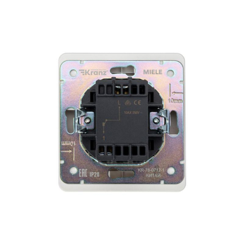 Выключатель 1-кл. СП ROUND MIELE 10А возвратный перламутр Kranz KR-78-0712-1