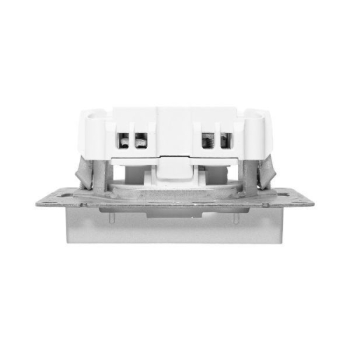 Розетка СП Эпика 16А без заземл. защ. шторки механизм алюм. EKF UP1-SOA-101