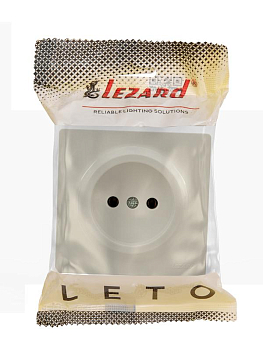 Розетка 1-м ОП LETO без заземл. ПБТ крем LEZARD 752-0300-121B