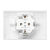 Розетка 2-м СП Эпика 16А IP44 с заземл. защ. шторки с рамкой с крышками механизм бел. EKF UP1-SOW-211-44