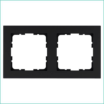 Рамка 2-м G-Classic черн. матов. soft touch Jasmart G1002PB