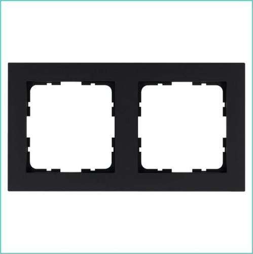 Рамка 2-м G-Classic черн. матов. soft touch Jasmart G1002PB