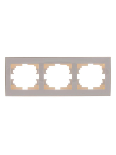 Рамка 3-м Rain горизонт. с боковой вставкой крем. LEZARD 703-0303-148