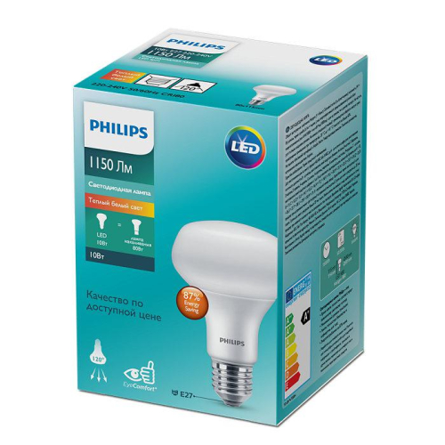 Лампа светодиодная ESS LEDspot 10W 1150lm E27 R80 827 Philips 929002966187