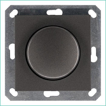 Светорегулятор поворотно-нажимной (диммер) LED 30-400Вт 1gang 2way механизм мокко Jasmart G4012Z