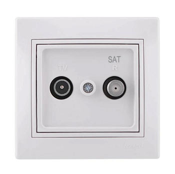 Розетка телевизионная оконечная TV/SAT Mira с бел. вставкой бел. LEZARD 701-0202-161