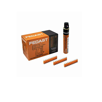 Комплект газовый баллон и гвозди 2.7х19мм кованые с ребрами жесткости (1000шт) Fedast Промрукав FD2719RBPFC
