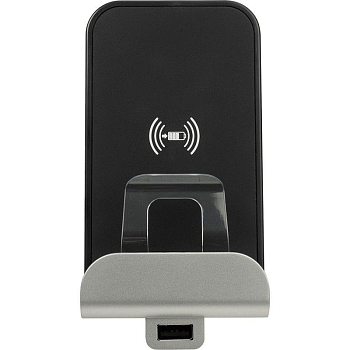 Устройство зарядное беспроводное Valena Life Qi 1А с дополнит. разъемом USB A 5В 2.4А Leg 753114