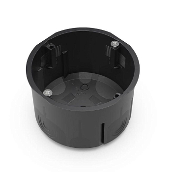 Коробка установочная 68х47 двухкомпонентн. для сплошных стен черн. Промрукав 60-0710-9005См