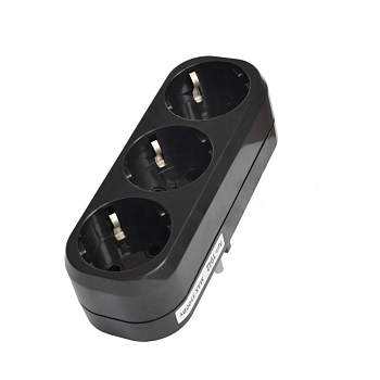 Разветвитель 3-м с заземл. 16А плоский черн. UNIVersal 1942