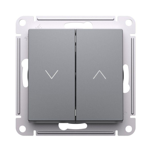 Выключатель для жалюзи 2-кл. AtlasDesign 10А механизм сталь SE ATN000919