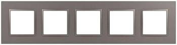 Рамка для розеток и выключателей ЭРА Elegance 14-5015-16 на 5 постов Classic титан Эра Б0065831