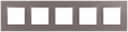 Рамка для розеток и выключателей ЭРА Elegance 14-5015-16 на 5 постов Classic титан Эра Б0065831