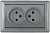 Механизм розетки 2-м СП Bolero РС20-1-0-БА 10А IP20 без заземл. антрацит IEK ERB20-K95-10