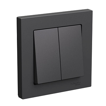 Выключатель 2-кл. AtlasDesign сх.5 10АХ в сборе базальт SE ATN001452