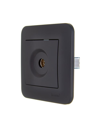 Розетка телевизионная проходная TV СП ASTI IP20 в сборе черн. бархат LEZARD 7081-4242-129