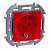 Розетка 1-м СП Inspiria 16А 250В 2P+E защ. шторки красн. IEK 673734