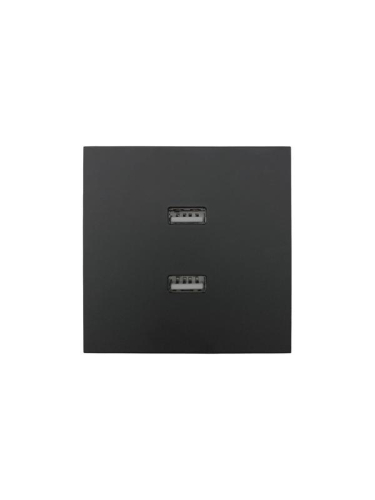 Розетка 1-м СП ZIMA IP20 + 2 USB разъем механизм черн. бархат LEZARD 704-4288-192