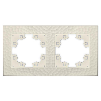 Рамка 2-м Афина фактурная универс. слоновая кость (ivory) Universal A10044-I