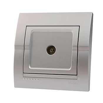 Розетка телевизионная оконечная TV СП Deriy серебр. металлик LEZARD 702-2828-130