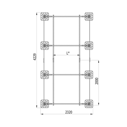 Конструкция опорная для установки оборудования TECHNORAPTOR FOOT 2000х4000 KM-TR-F-SSEI-2000-4000 КМ TR0047