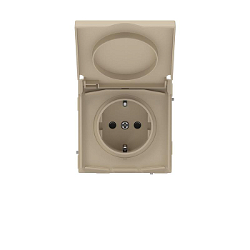Розетка силовая KANT IP44 2P+E защ. шторки с крышкой ванильн. марципан DKC 7015013