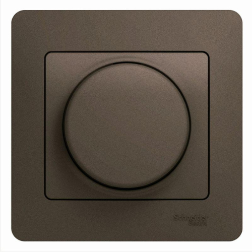 Светорегулятор (диммер) Glossa поворотный 300Вт в сборе шоколад SchE GSL000834
