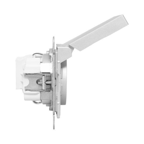 Розетка СП Эпика 16А IP44 с заземл. защ. шторки с крышкой механизм алюм. EKF UP1-SOA-111-44