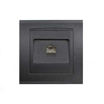 Розетка компьютерная 1-м СП Бриллиант в сборе графит Universal 7947601-Gr