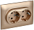 Розетка 2-м SKANDY 16А с заземл. защ. штроки в сборе SK-R07Sa песочн. IEK SK-R24-16-K98-F