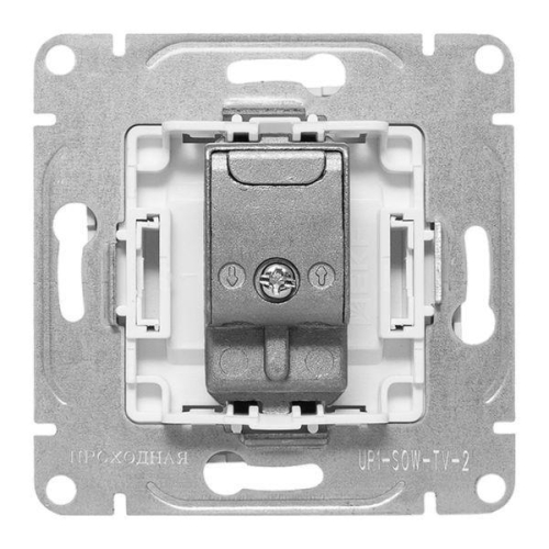 Розетка телевизионная проходная TV СП Эпика механизм бел. EKF UP1-SOW-TV-2